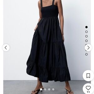 Zara Black Poplin Dress